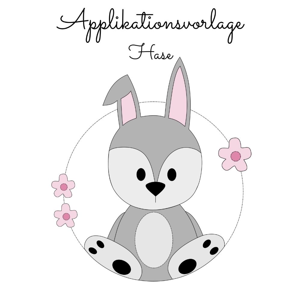 Applikation Hase - Digitale Vorlage