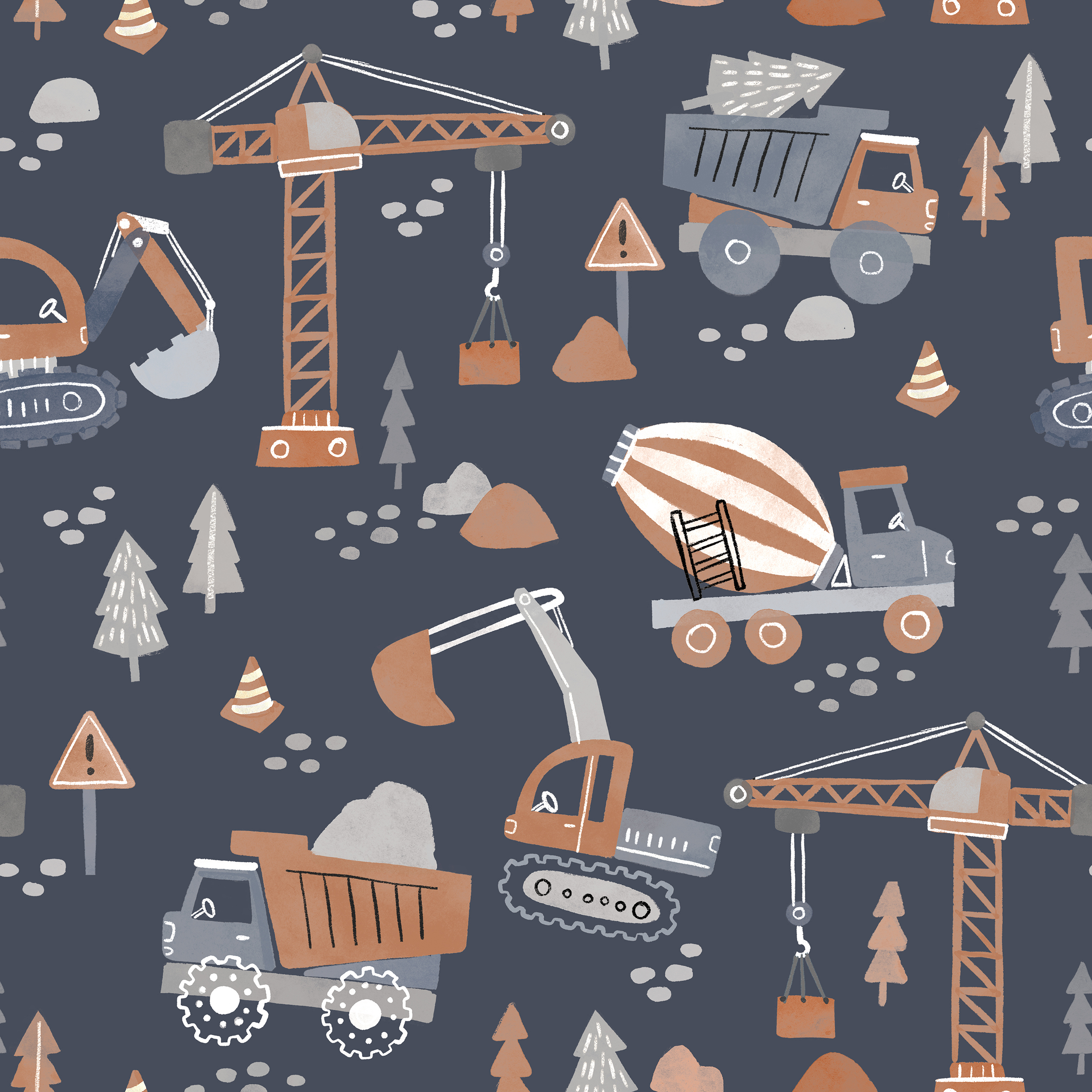 Jersey (Bio) Baustelle dunkelblau - Eigenproduktion